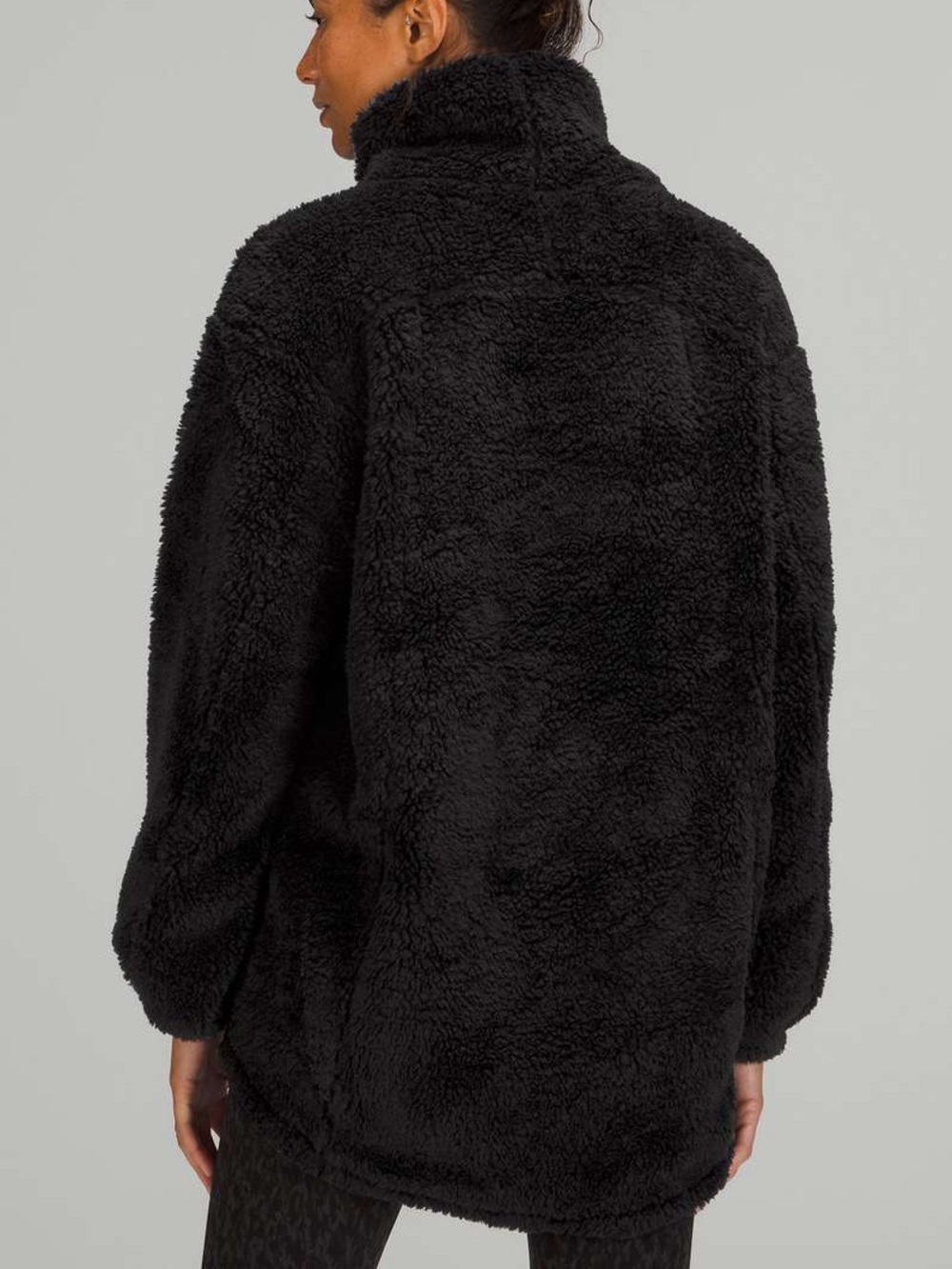 Lululemon Warmth Restore Long Cozy Soft Fleece Pullover Black #LW3FIBS Size 4 - Picture 4 of 12